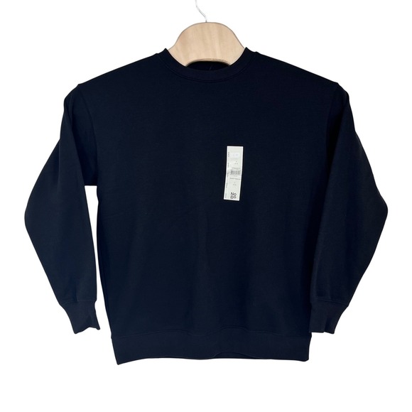 No Boundaries Tops - Black Oversized Sweatshirt Women Small Crewneck Pullover Athleisure Casual